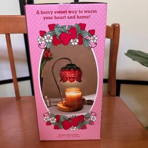 Strawberry Shortcake Candle Warmer Lamp NRFB with Timer and Glass Shade